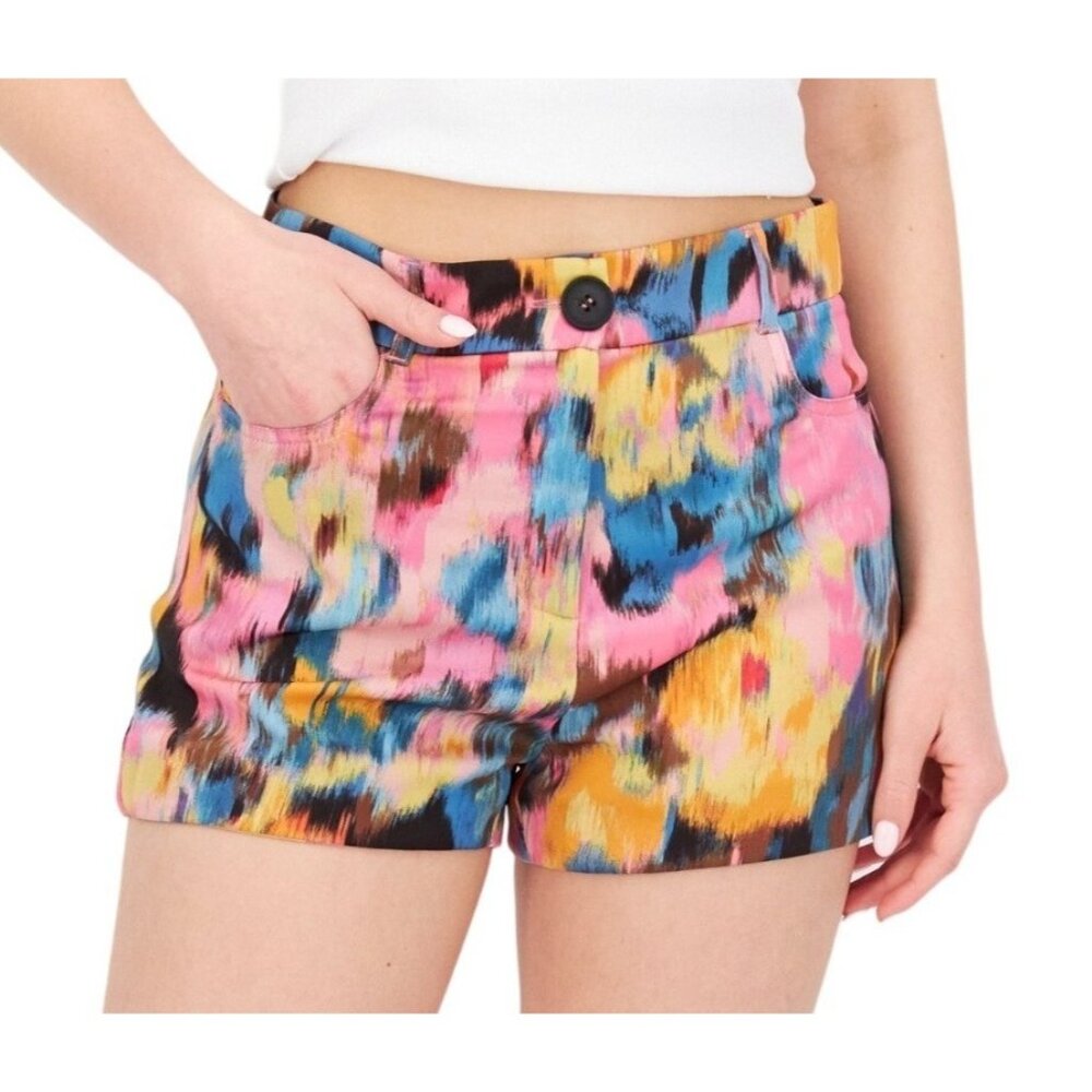 River Island Shorts Size 8P 8 Petite NWT‎ Multi-Color Abstract Print